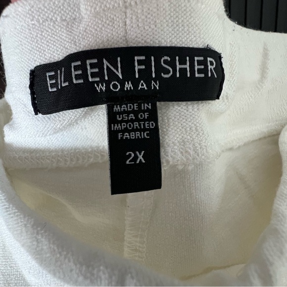 Eileen Fisher High Waist Slim Crop White Washable Stretch Crepe Pants 2X Pull-on - Picture 8 of 12